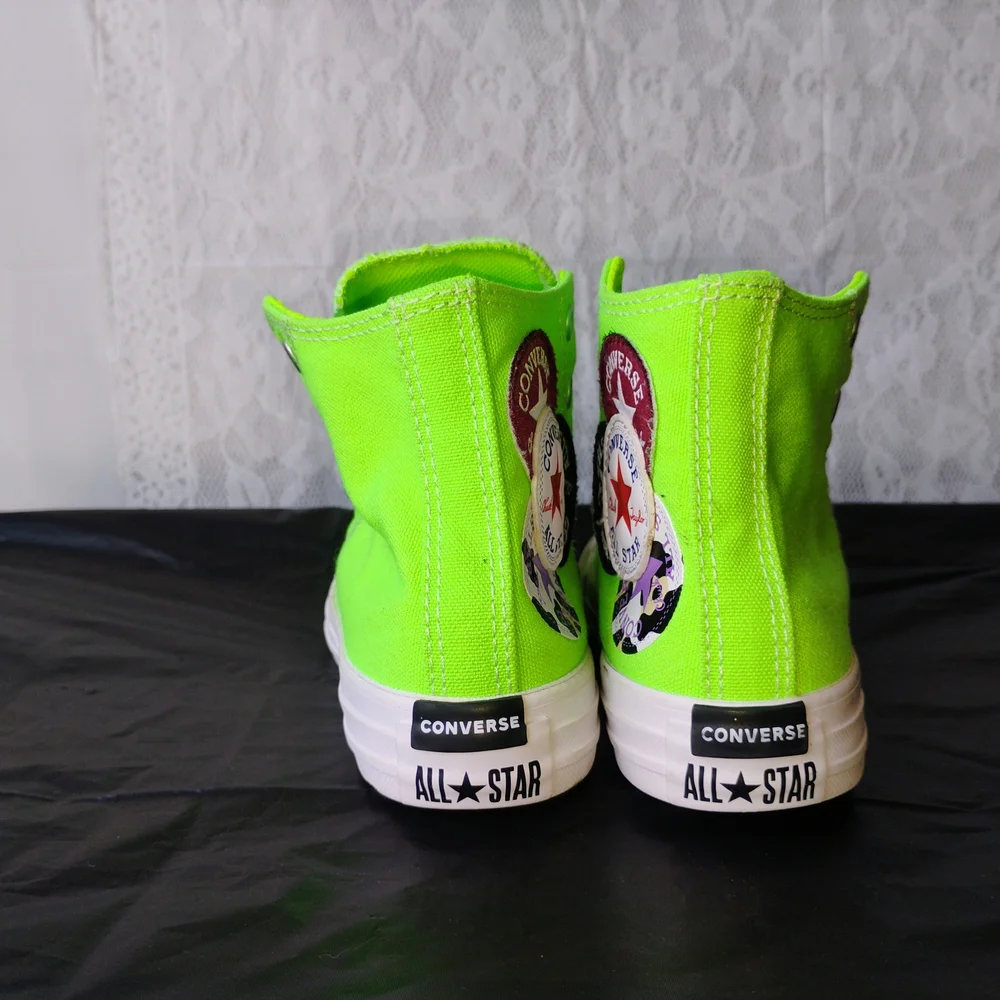 Converse Neon Green Patchwork Kids Sneakers Sz 13y